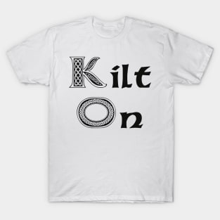 Kilt on Celtic knot Black T-Shirt